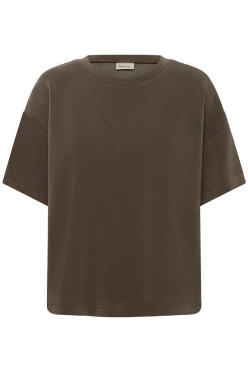 Alternative view of My Essential Wardrobe Helle EMB boxy tee major brownn