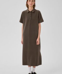 My Essential Wardrobe Helle polo long dress major brown