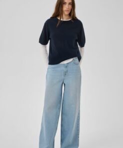 My Essential Wardrobe Jola knit pullover ss dark sapphire blue