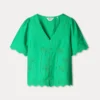 pom amsterdam blouses blouse broderie anglaise palm green 1226665306