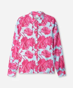 Alternative view of Pom Amsterdam blouse Mila urban flora blue SP9497 multi colour