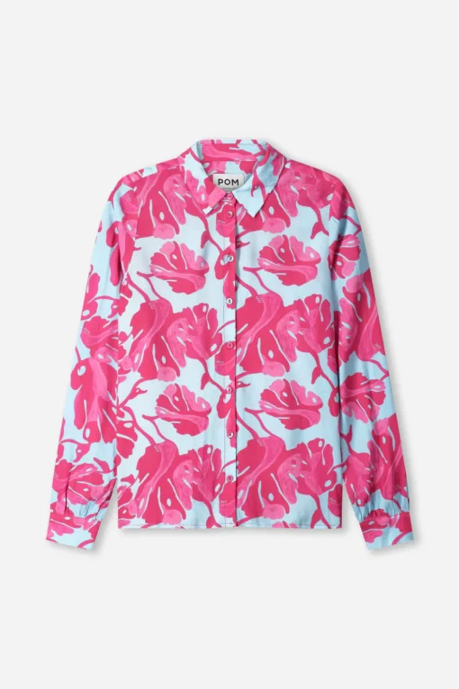 Alternative view of Pom Amsterdam blouse Mila urban flora blue SP9497 multi colour