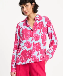 Pom Amsterdam blouse Mila urban flora blue SP9497 multi colour