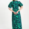 pom amsterdam dresses jurk poplin waves green 1226665332
