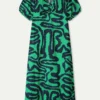 pom amsterdam dresses jurk poplin waves green 1226665335