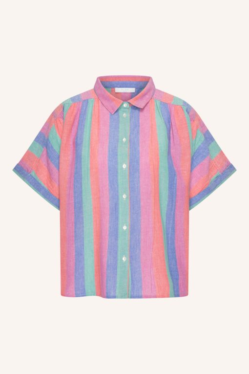 Alternative view of By-Bar Sunny rainbow pleats blouse rainbow stripe