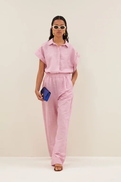 By-Bar Benji linen pants dusty pink
