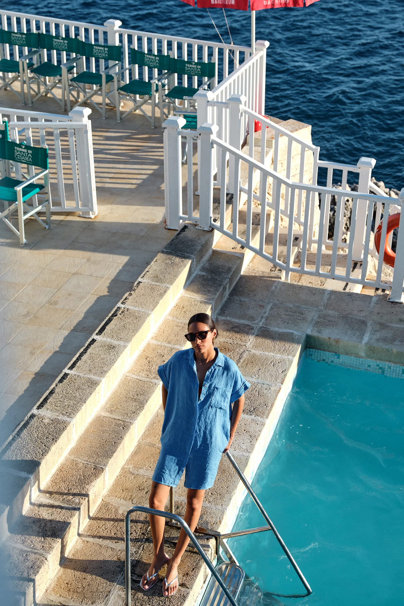 By-Bar Hella linen dress regatta blue - Afbeelding 3