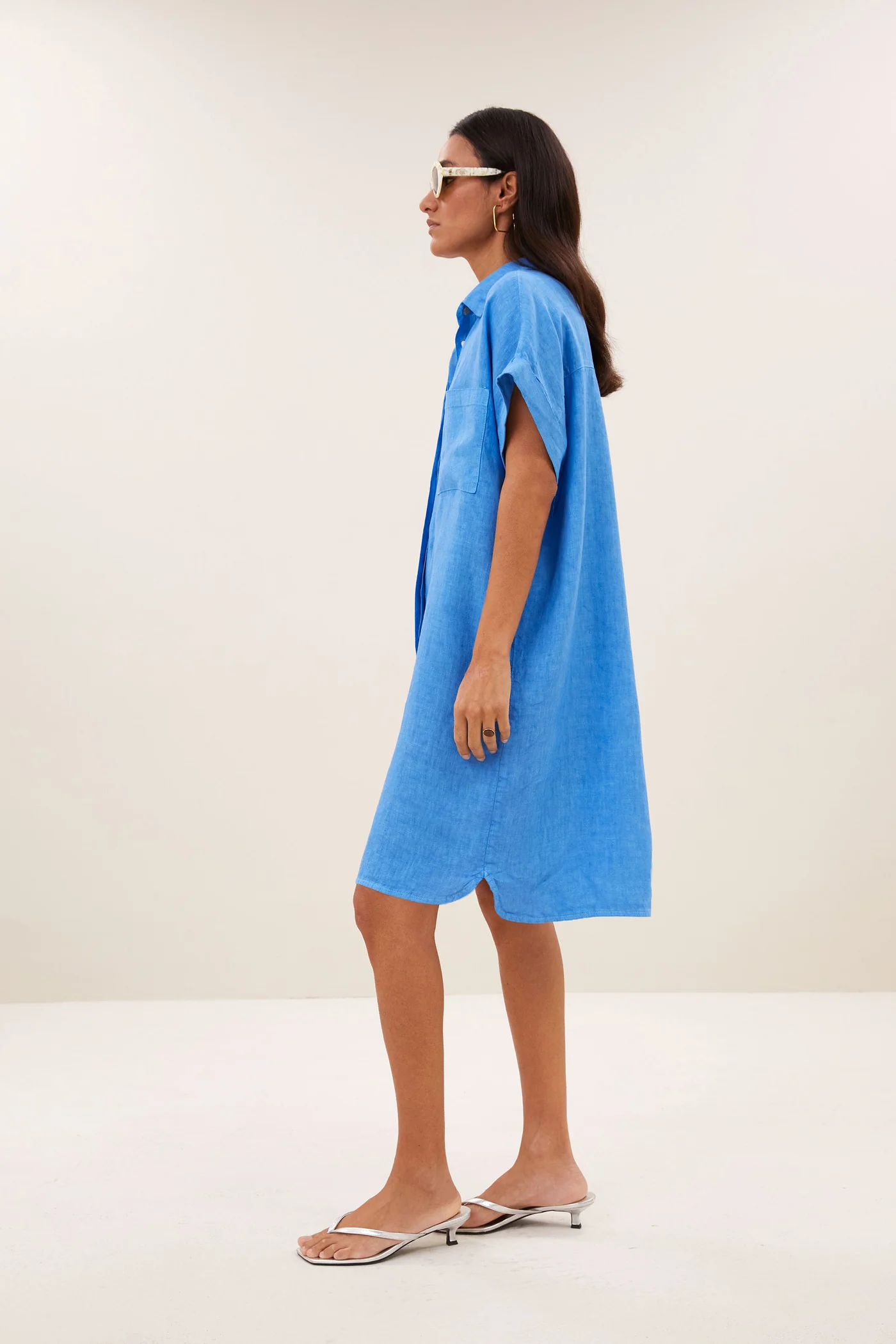 By-Bar Hella linen dress regatta blue - Afbeelding 5