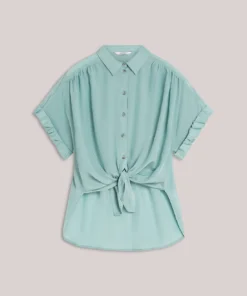 Alternative view of Summum 2s3484  blouse short sleeves viscose cotton glacier blue