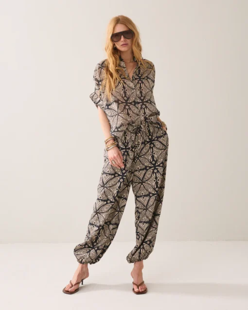 Summum 2s3498 blouse ethnic print black