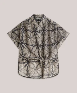 Alternative view of Summum 2s3498 blouse ethnic print black