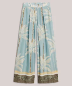 Alternative view of Summum 4s2993 trousers palmtree print single border glacier blue