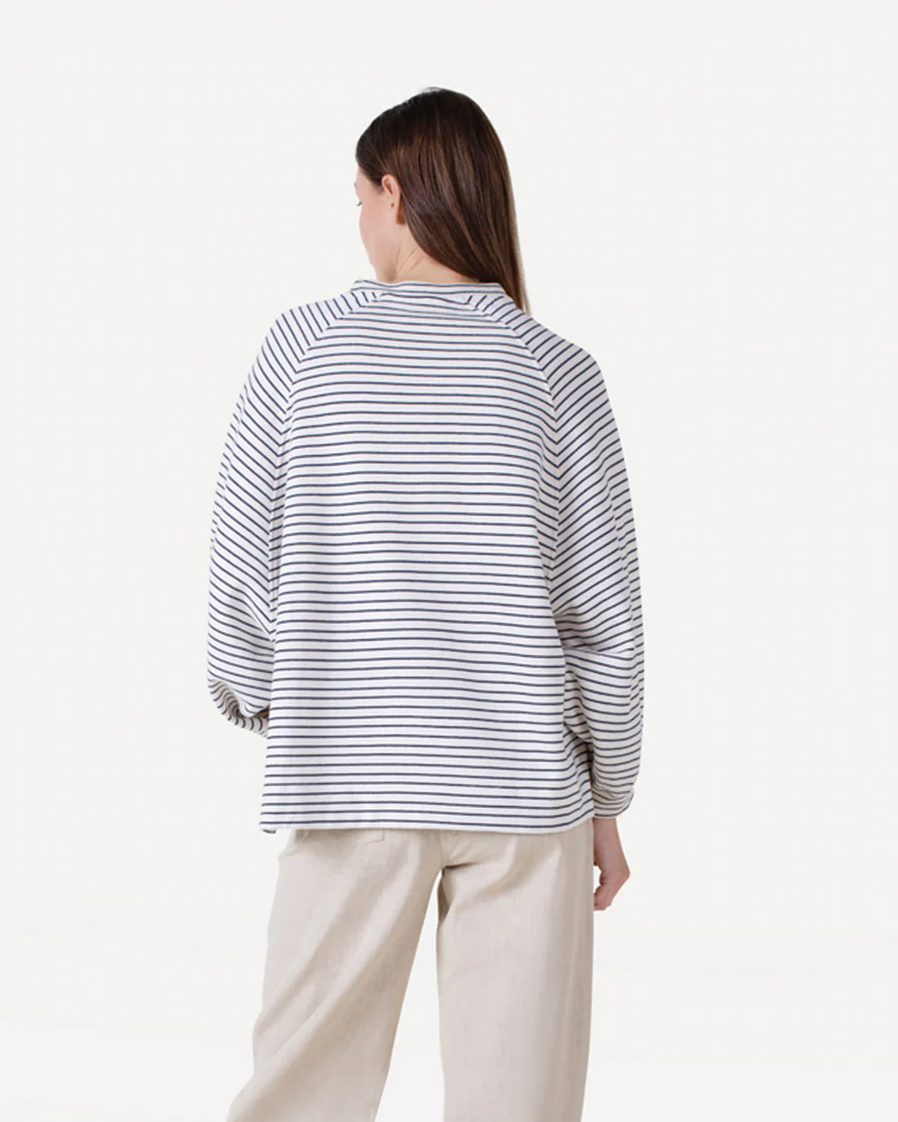 Another-Label Flori stripe sweat navy white stripe - Afbeelding 3