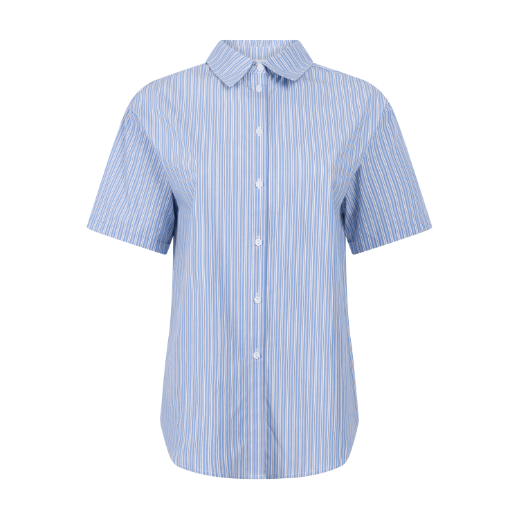 Another-Label Blanche shirt blue brown stripe - Afbeelding 2