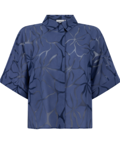 Alternative view of Another-Label Luca flower shirt crown blue