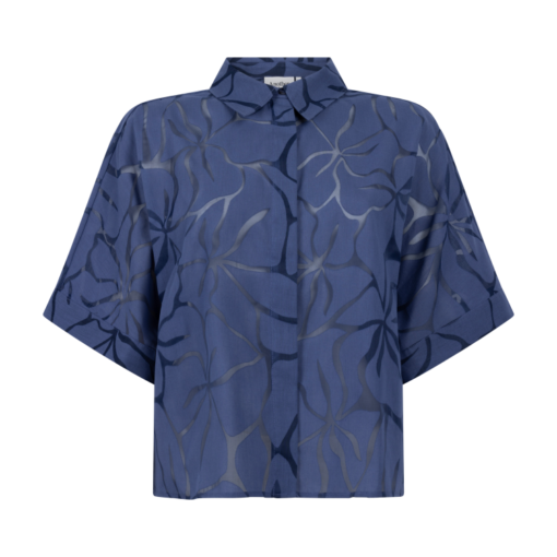 Alternative view of Another-Label Luca flower shirt crown blue