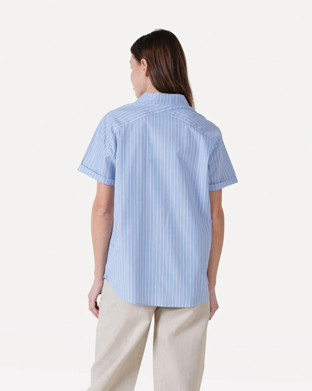 Another-Label Blanche shirt blue brown stripe - Afbeelding 3