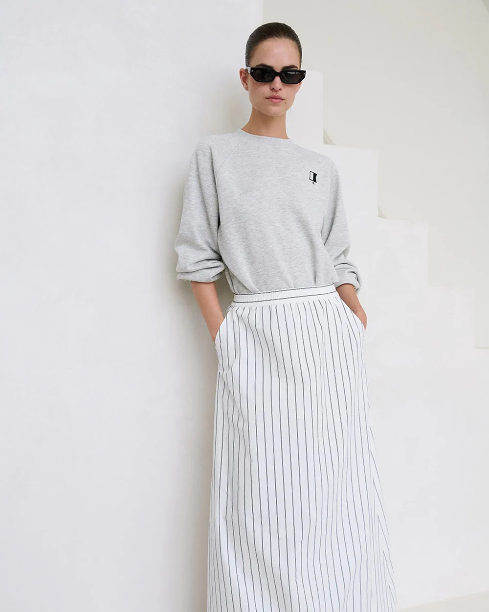 Another-Label Orlena skirt crown blue stripe - Afbeelding 4