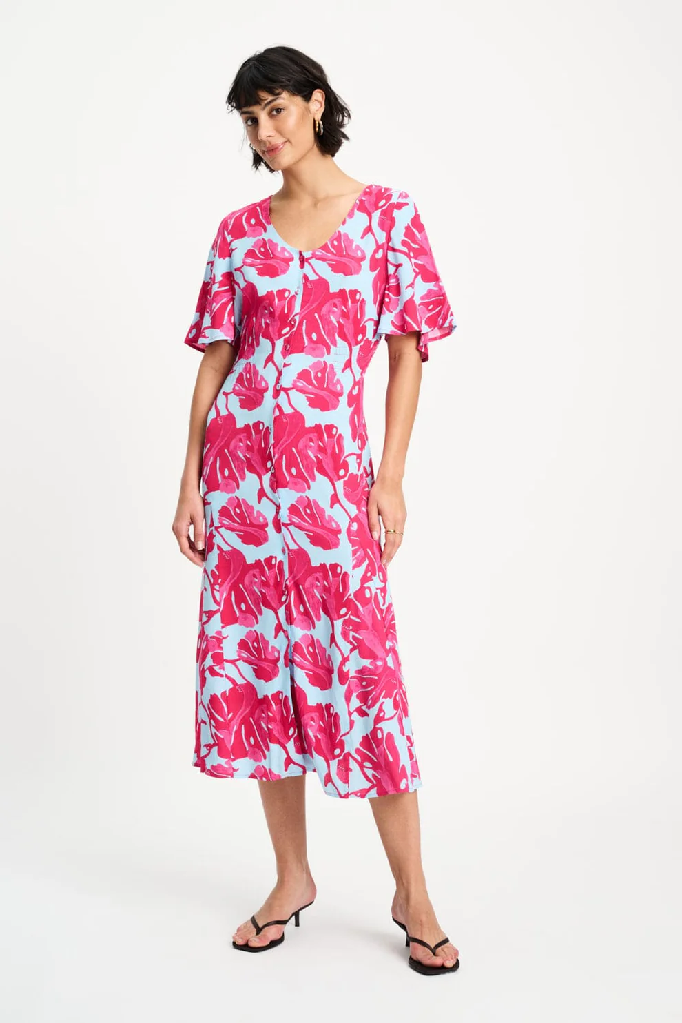 Pom Amsterdam Dress Urban flora blue sp9647 - Afbeelding 5
