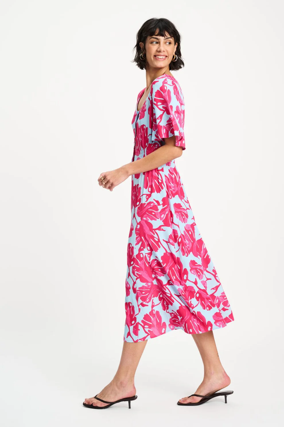 Pom Amsterdam Dress Urban flora blue sp9647