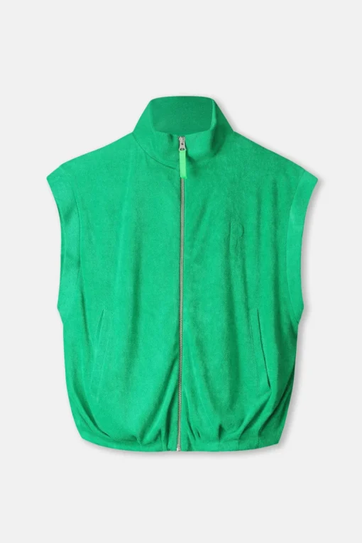 Alternative view of Pom Amsterdam Gilet Terry palm green sp9573