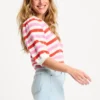 pom amsterdam pullovers pullover striped pink orange 1217942696