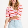 pom amsterdam pullovers pullover striped pink orange 1217942697