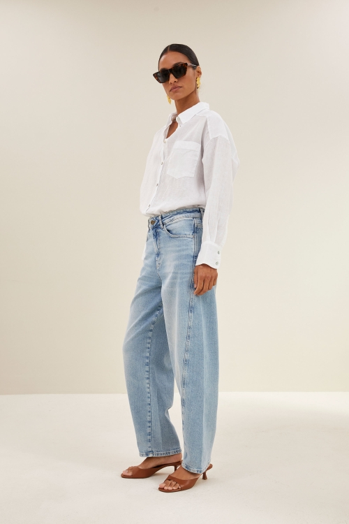 By-Bar Nima linen blouse bright white