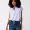 Alchemist Z26 Flora blouse SB0213 stripe sky blue/rose