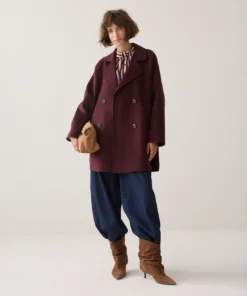 Summum W26 1s1308 Coat wool classic dark burgundy