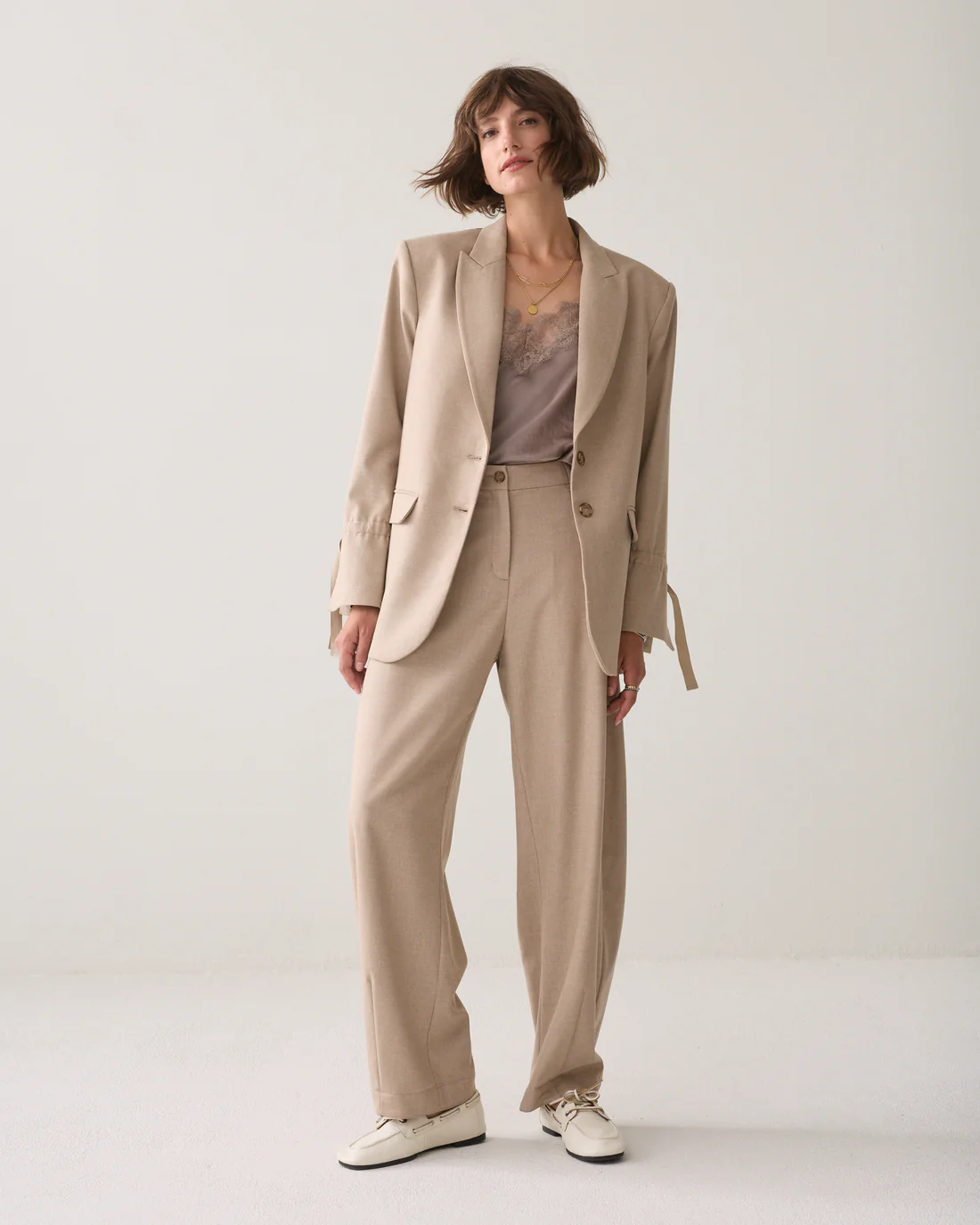 Summum W26 1s1330 Blazer twill melange light taupe