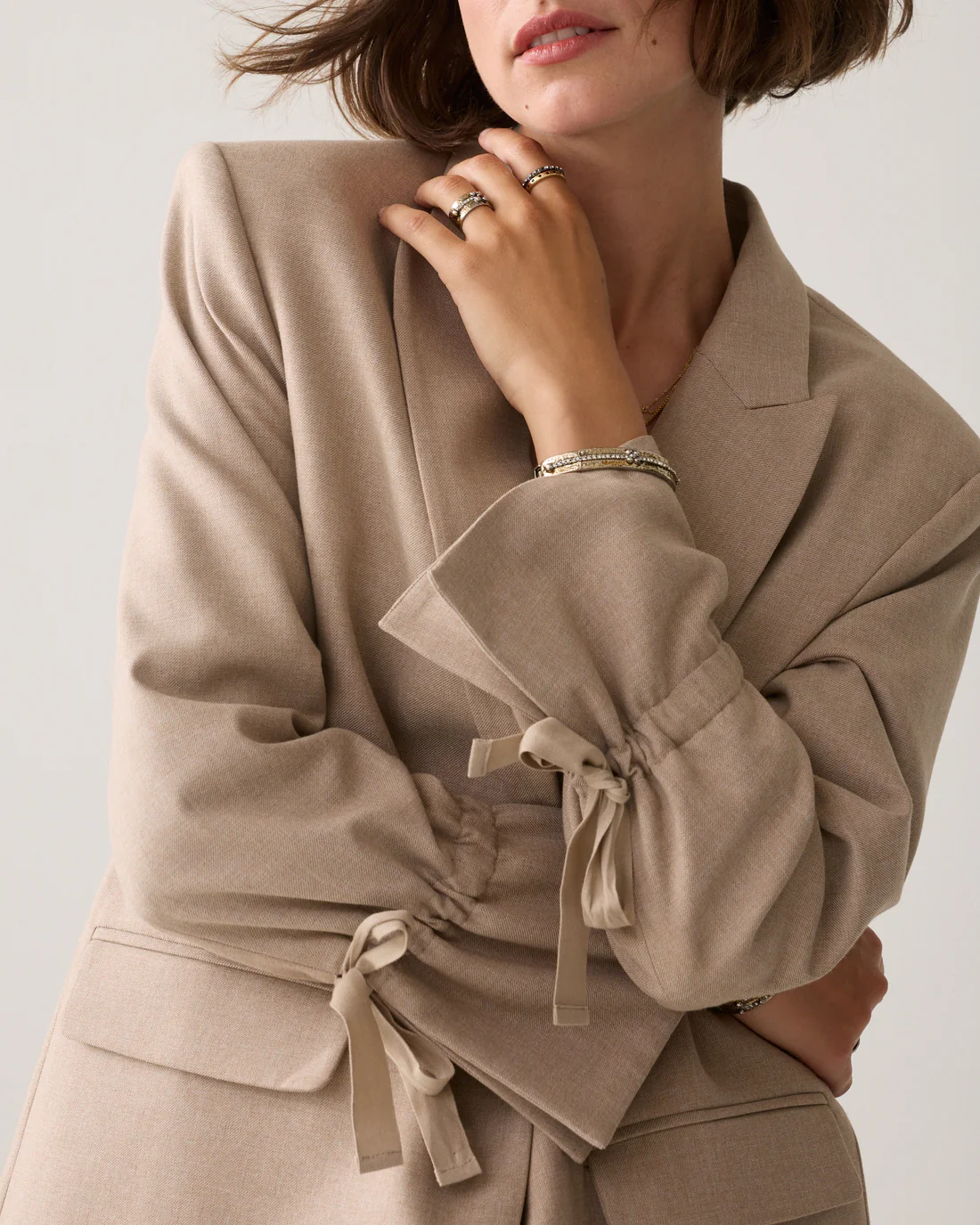 Summum W26 1s1330 Blazer twill melange light taupe - Afbeelding 6