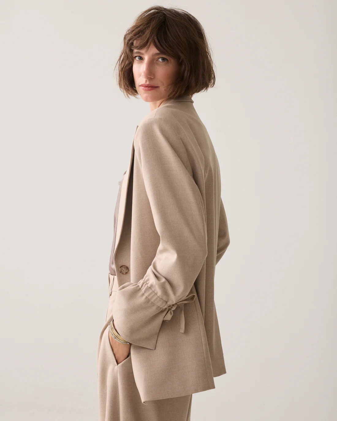 Summum W26 1s1330 Blazer twill melange light taupe - Afbeelding 5