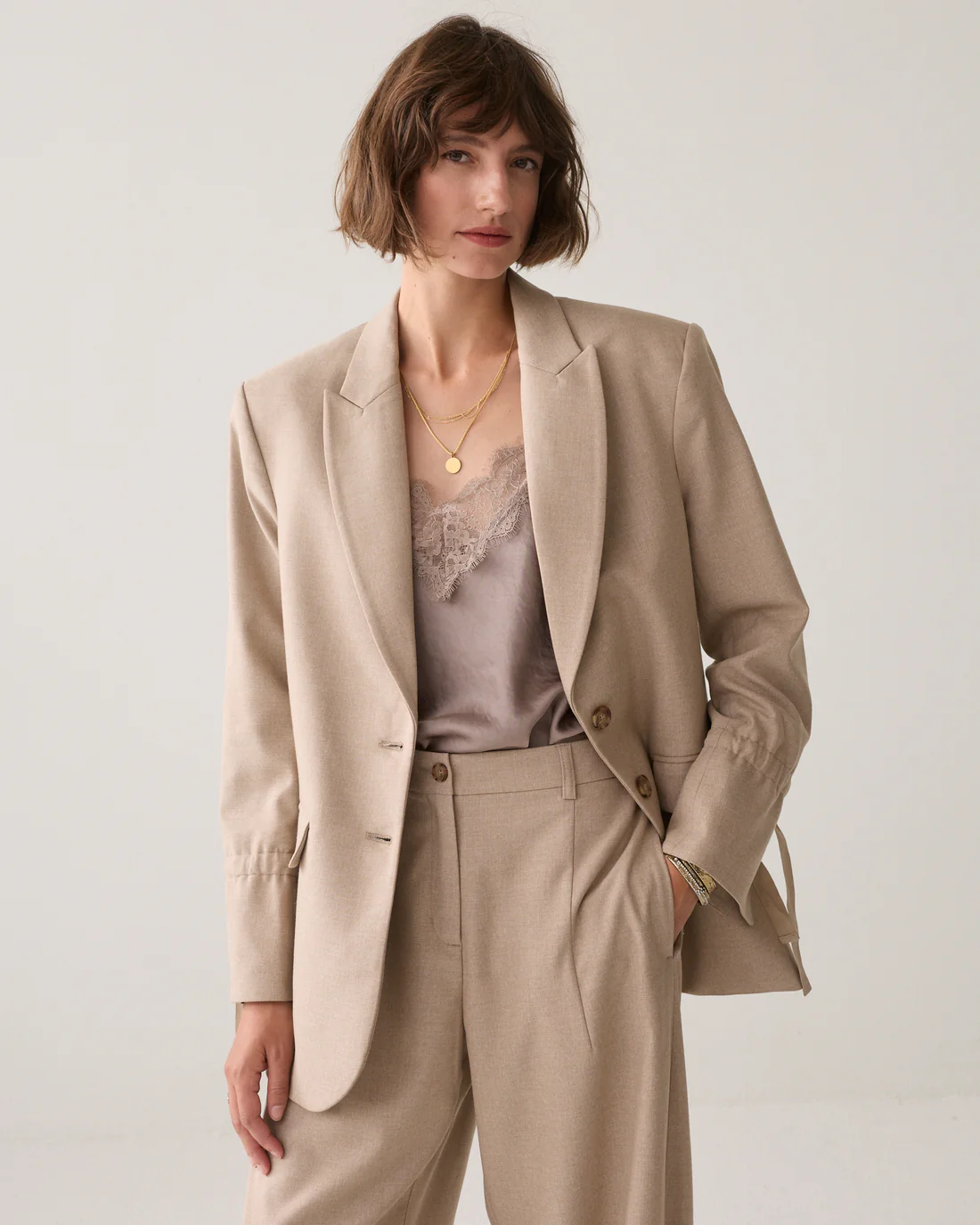 Summum W26 1s1330 Blazer twill melange light taupe - Afbeelding 4