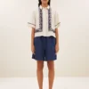 By-Bar W26 Pre-Fall Jela embroidery blouse sand