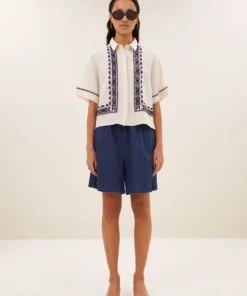 By-Bar W26 Pre-Fall Jela embroidery blouse sand