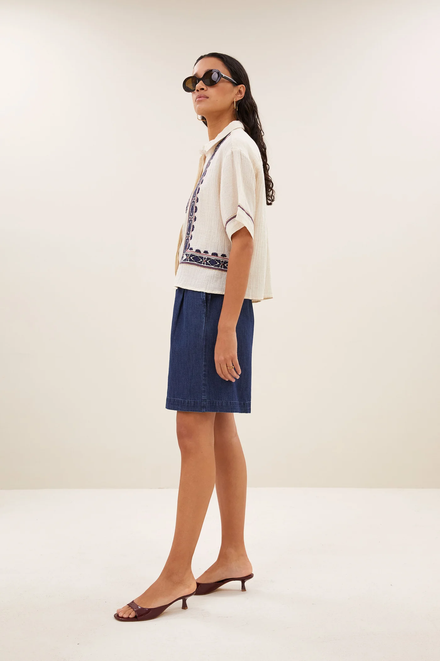 By-Bar W26 Pre-Fall Jela embroidery blouse sand - Afbeelding 6