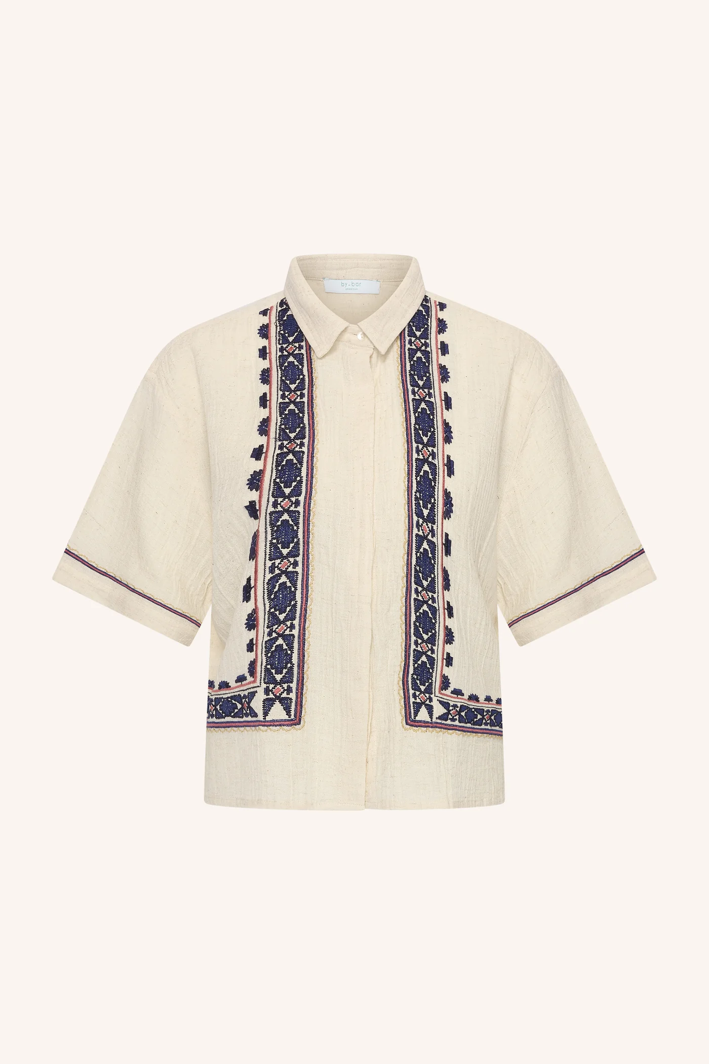 By-Bar W26 Pre-Fall Jela embroidery blouse sand - Afbeelding 2