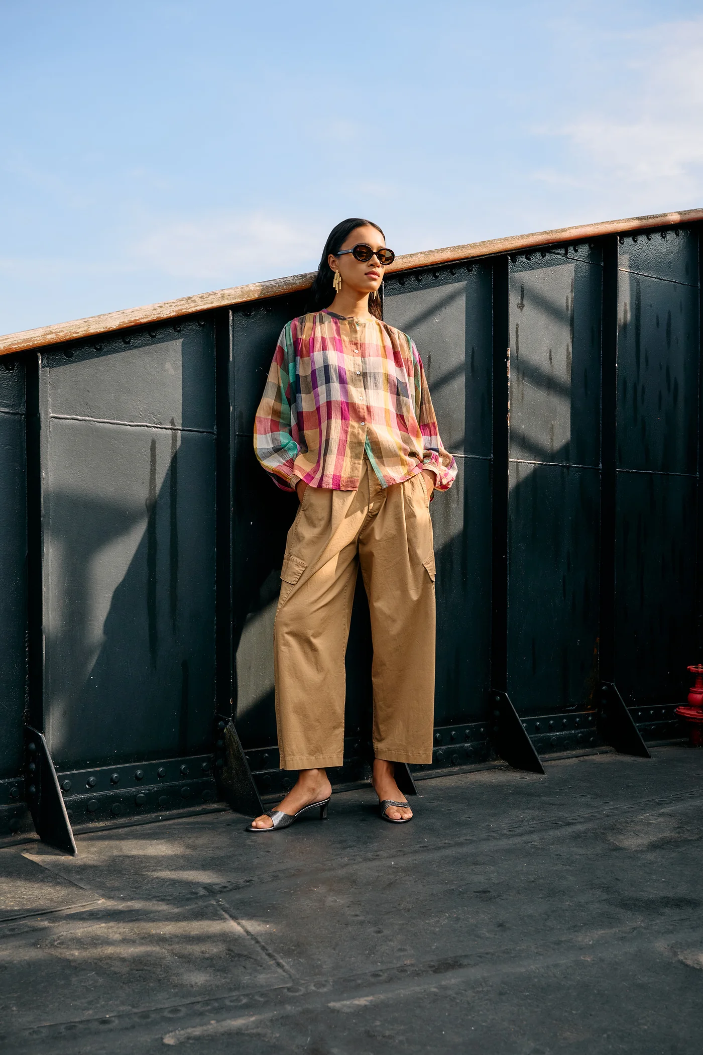 By-Bar W26 Pre-Fall Nyka rainbow blouse rainbow check - Afbeelding 3