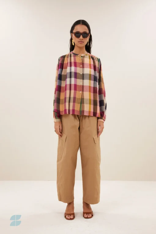 By-Bar W26 Pre-Fall Nyka rainbow blouse rainbow check