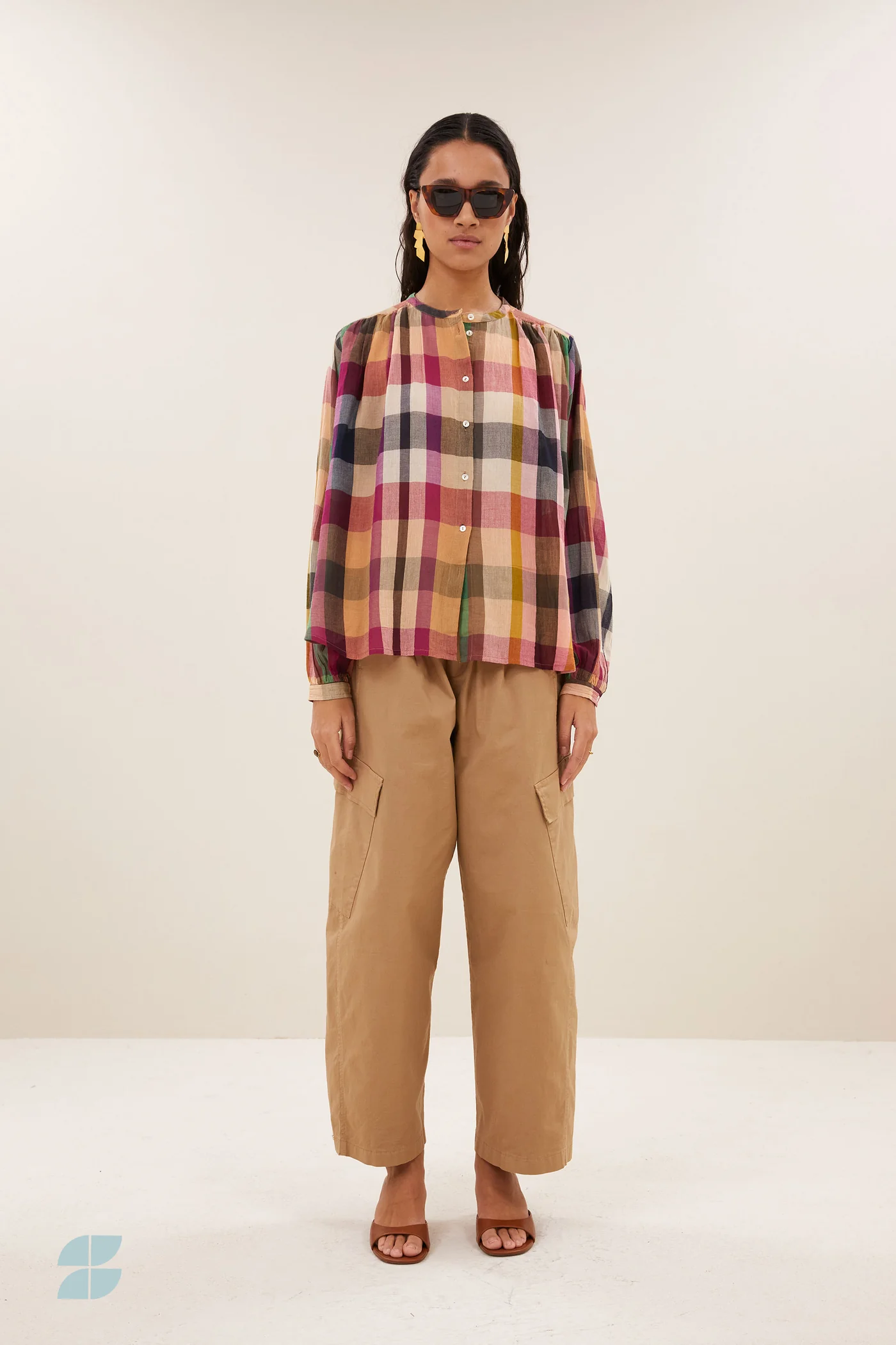 By-Bar W26 Pre-Fall Nyka rainbow blouse rainbow check