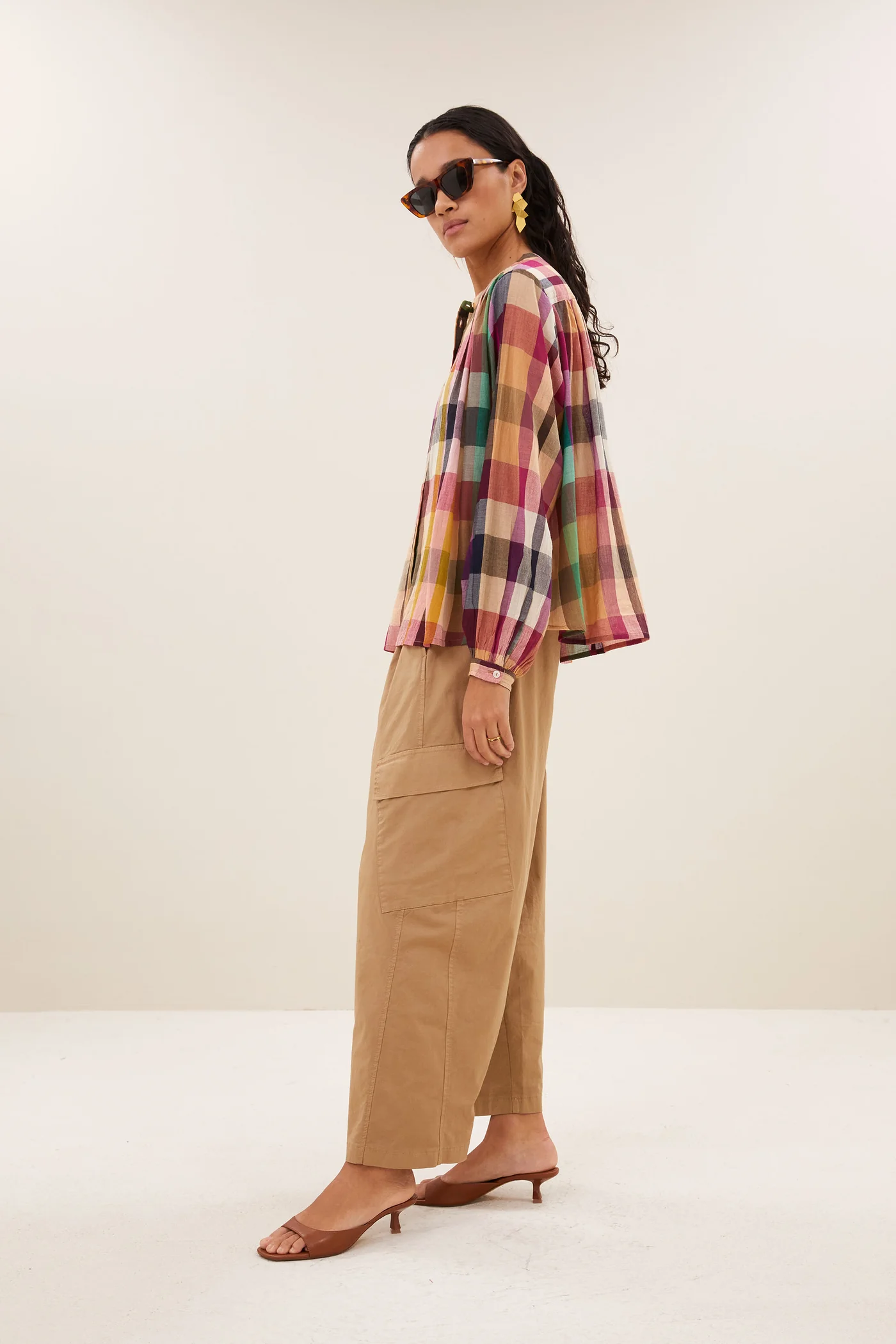 By-Bar W26 Pre-Fall Nyka rainbow blouse rainbow check - Afbeelding 4
