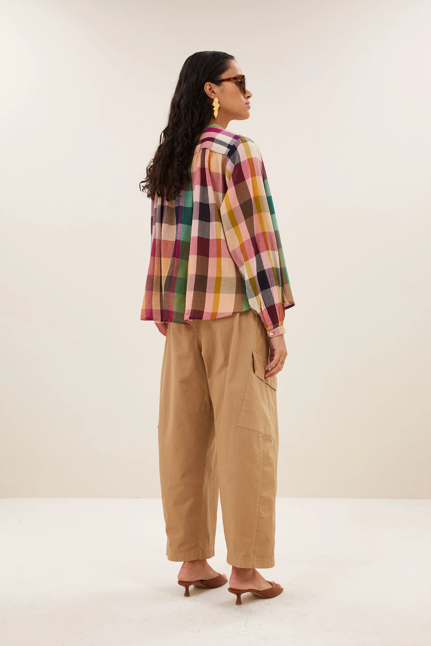 By-Bar W26 Pre-Fall Nyka rainbow blouse rainbow check - Afbeelding 5