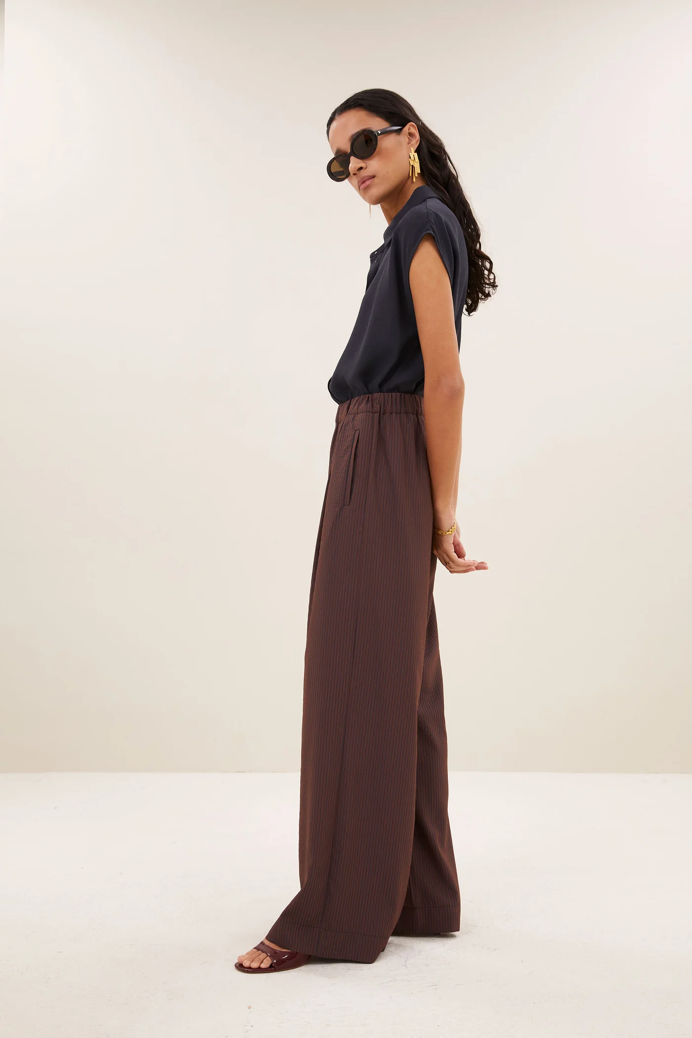 By-Bar W26 Pre-Fall Celin tan stripe pants tanning stripe - Afbeelding 5