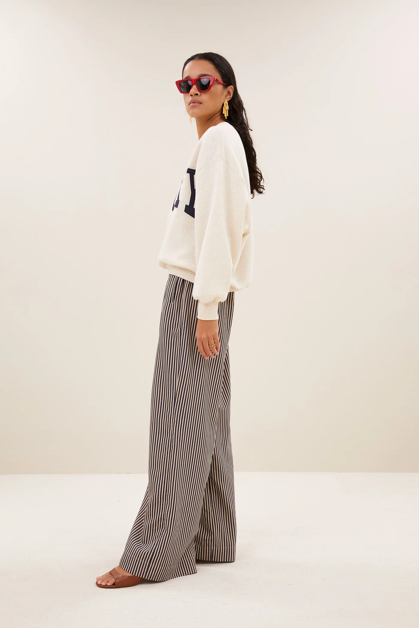By-Bar W26 Pre-Fall Lili patchwork sweater oyster melee - Afbeelding 5