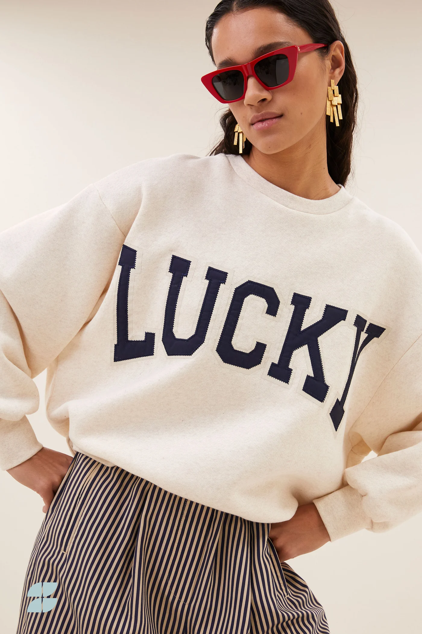 By-Bar W26 Pre-Fall Lili patchwork sweater oyster melee - Afbeelding 6