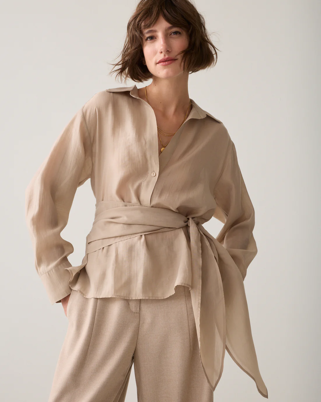 Summum W26 2s3521 Top wrap lyocell blend light taupe - Afbeelding 3