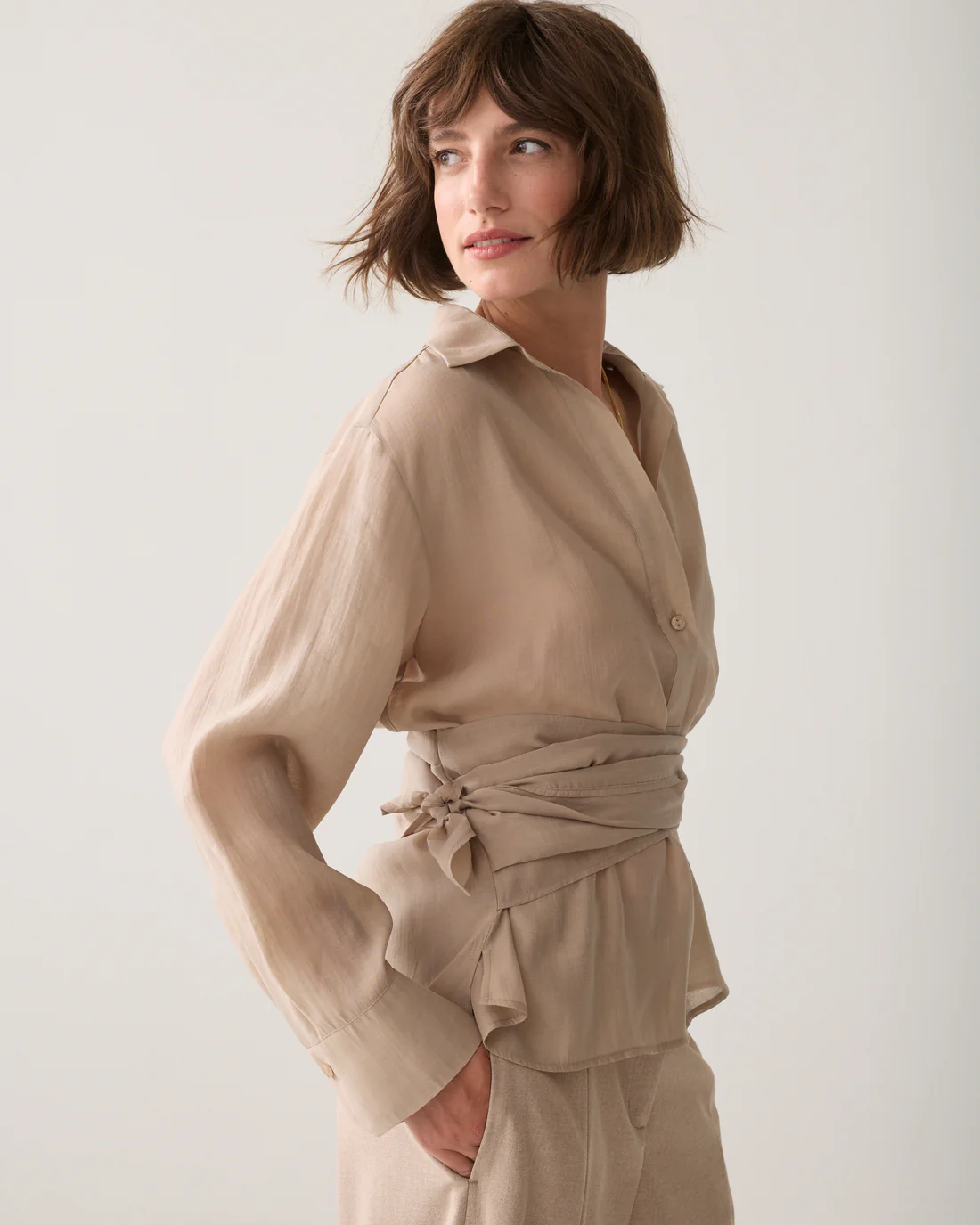 Summum W26 2s3521 Top wrap lyocell blend light taupe - Afbeelding 6