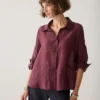 Summum W26 2s3524 Blouse lyocell blend dark burgundy - Afbeelding 6